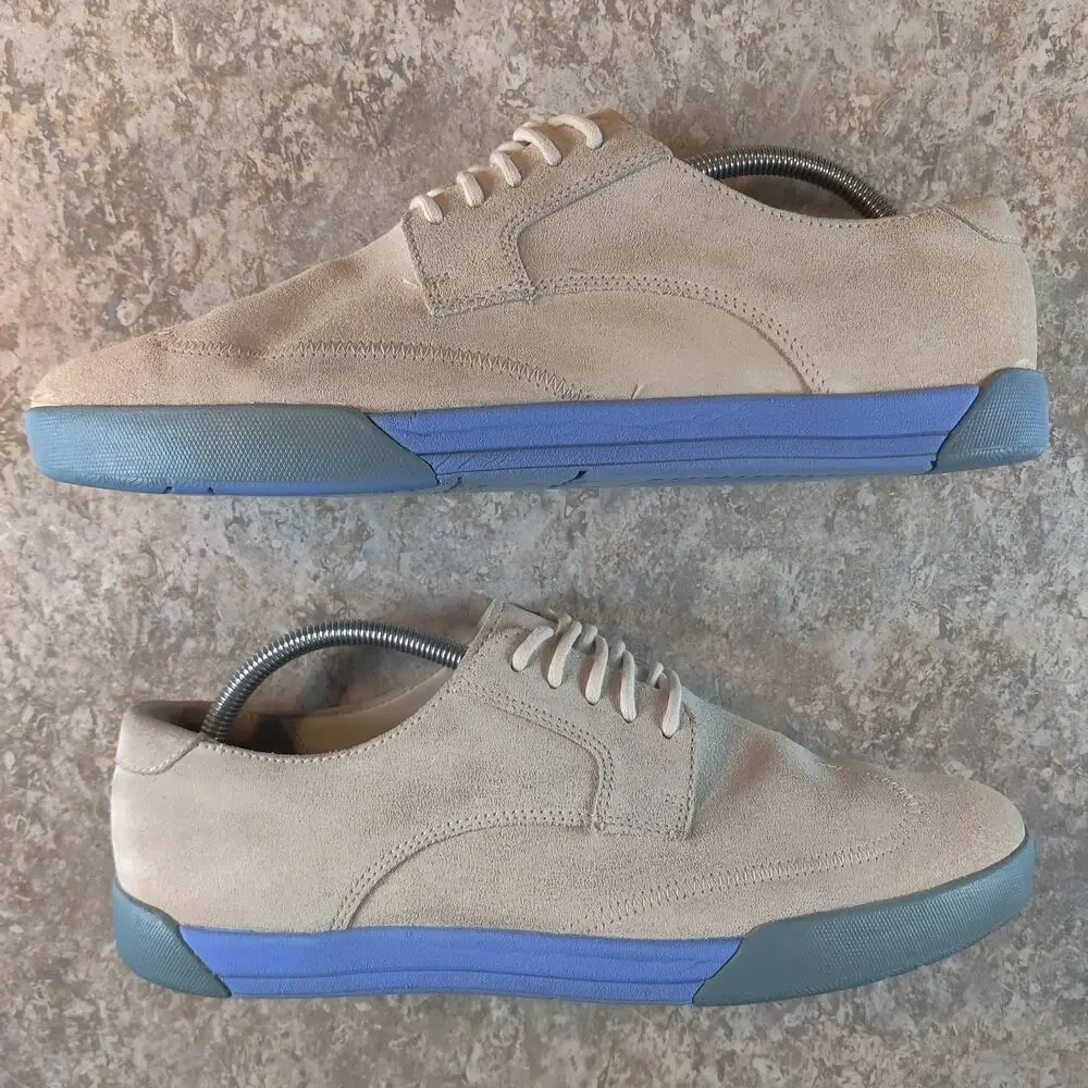 Cole Haan Air Jasper Shoes Men's 10 M Wing Tip White Suede Oxfords